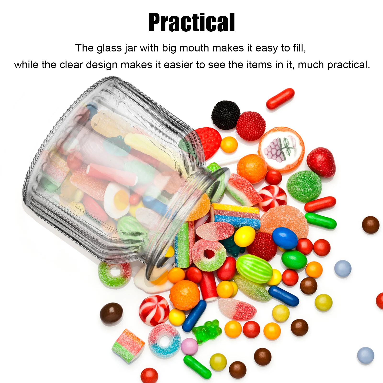 

2Pcs Sealed Glass Storage Jars Large Candy Cookie Jars for Kitchen Counter Snack Organizer Cookie Jar