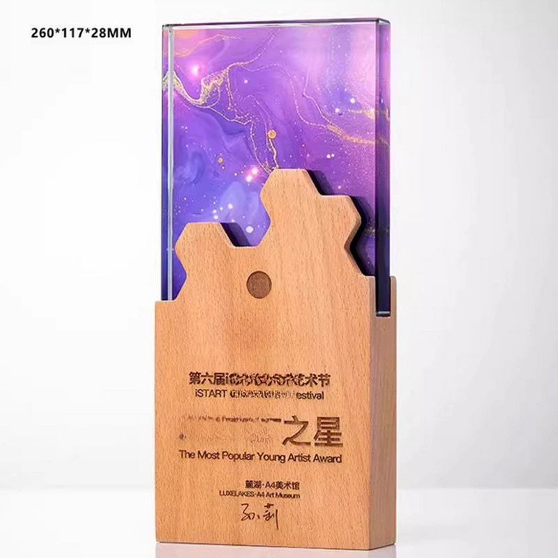 Customized Pentagram Crystal Trophy, Color Printing Prize Sports Movie Award Outstanding Employee Souvenir, Home Decoration, 1Pc