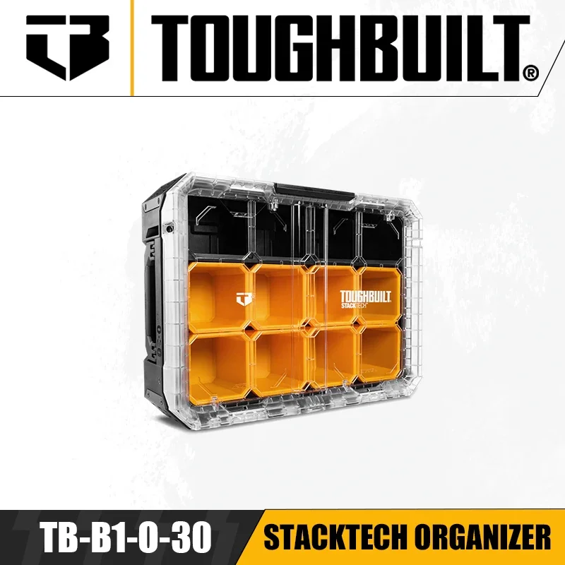 

TOUGHBUILT TB-B1-O-30 StackTech Organizer Multifunctional Car Storage Repair Parts Box Stackable Large Organizer ToolAccessories