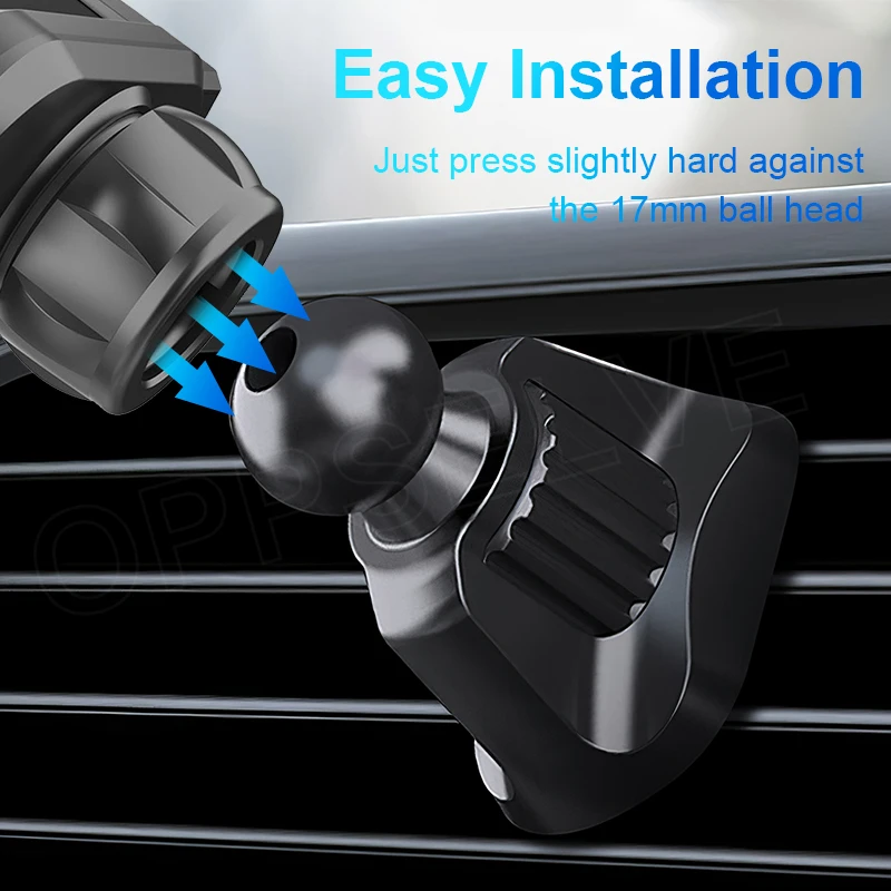 Portable 360 Rotation Car Phone Holder Set Ventilation Clip Air Vent 17mm Ball Head Mobile Phone Stand For iPhone 14 13 12 X GPS