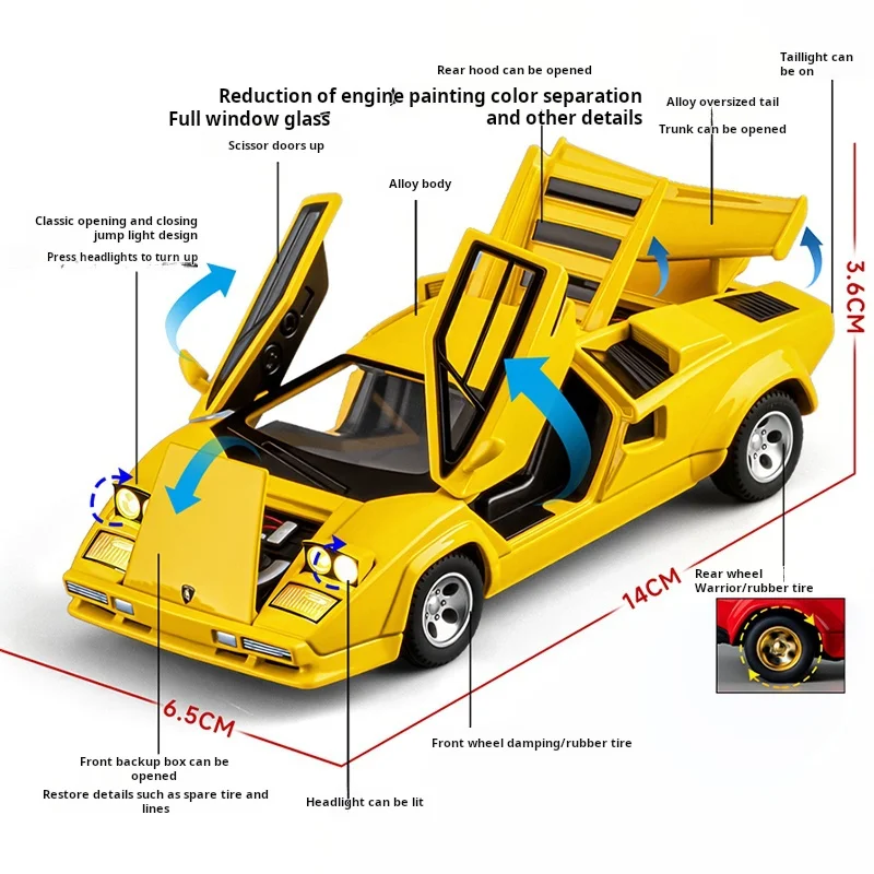 Maßstab 1:32 Lamborghini Kanta LP500S Legierung Premium Modell Spielzeugauto Sound&Light Zurückziehen Spielzeugauto Jungen Geschenk Sammlerstücke
