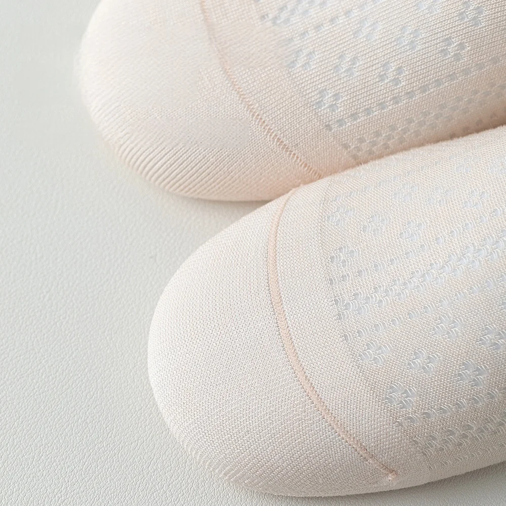7 Pair Ladies' Bamboo Fiber Summer Lightweight Seamless Mid-Calf Socks Comfortable Cool Breathable White Solid Color Socks