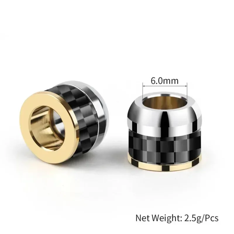 Auricular Y divisor 6,0mm a 5,0mm adaptador de conector de Audio deslizante auriculares de fibra de carbono actualización conector de cable de auriculares DIY negro