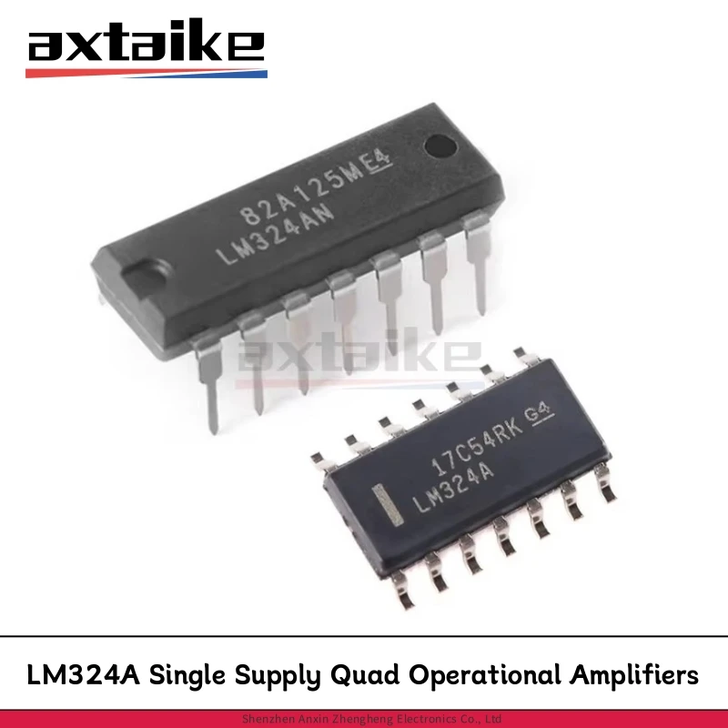 

10PCS LM324A LM324ADR LM324AN LM324 LM324ADR2G DIP-14 SOP-14 Single Supply Quad Operational Amplifiers SMD IC Chip