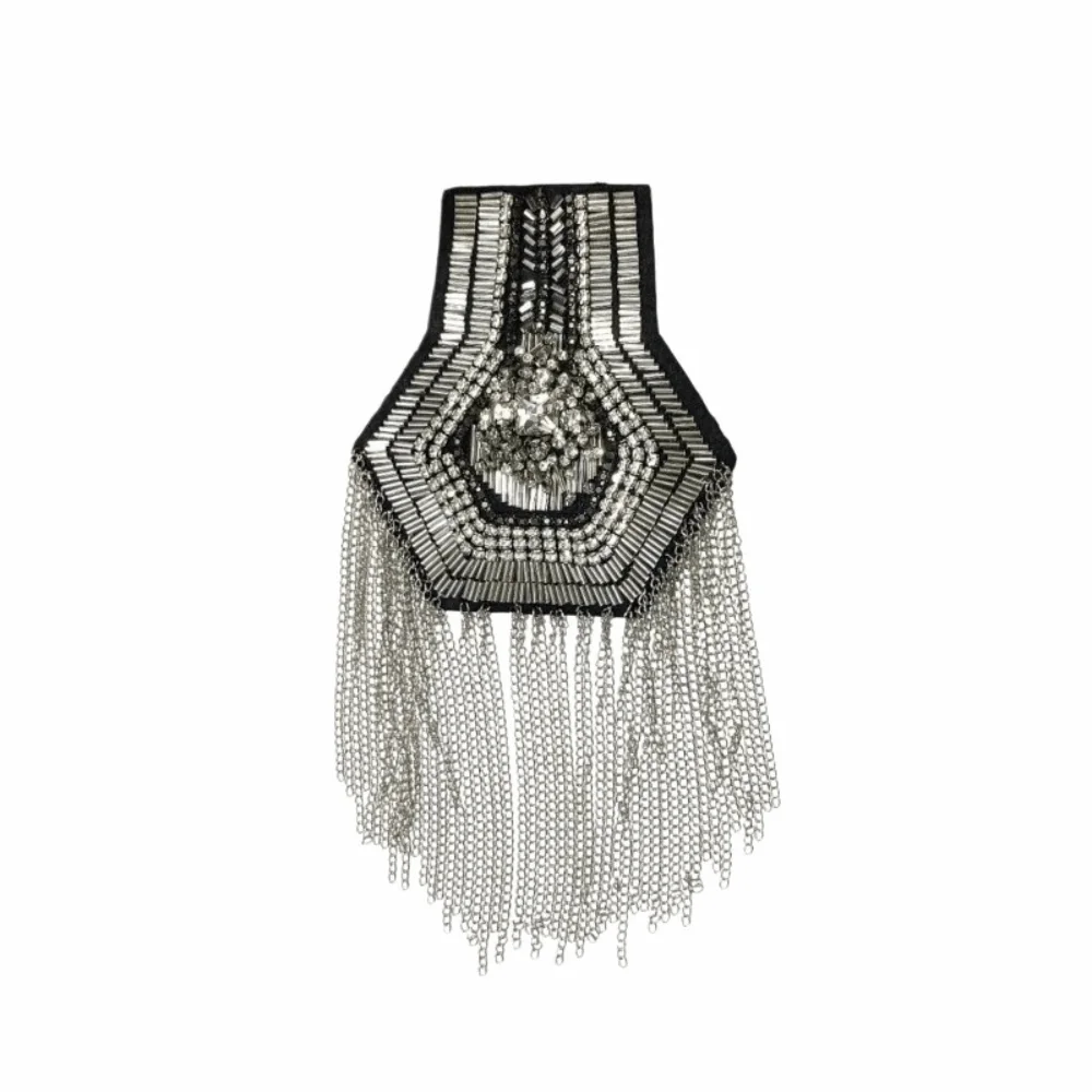 Alloy Tassel Epaulettes Rhinestone Shiny Shoulder Board Decorative Hidden Safety Pins Shoulder Mark Ceremonial Parade