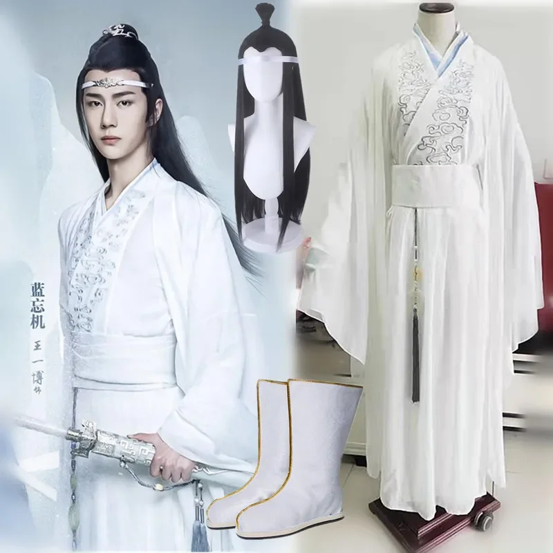 Anime MO DAO ZU SHI Lan Wangji Cosplay Costume TV Series The Untamed Halloween Christmas Costumes For Women Men long wig shoes