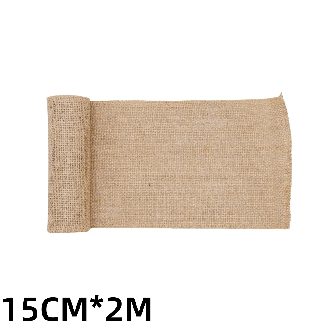 2M Natürliche Jute-Stoffrolle, 13 Breiten 2,5-35cm, Juteband für Tischläufer, Hochzeitsfeier, DIY-Heimwerkerarbeiten – Detail 17