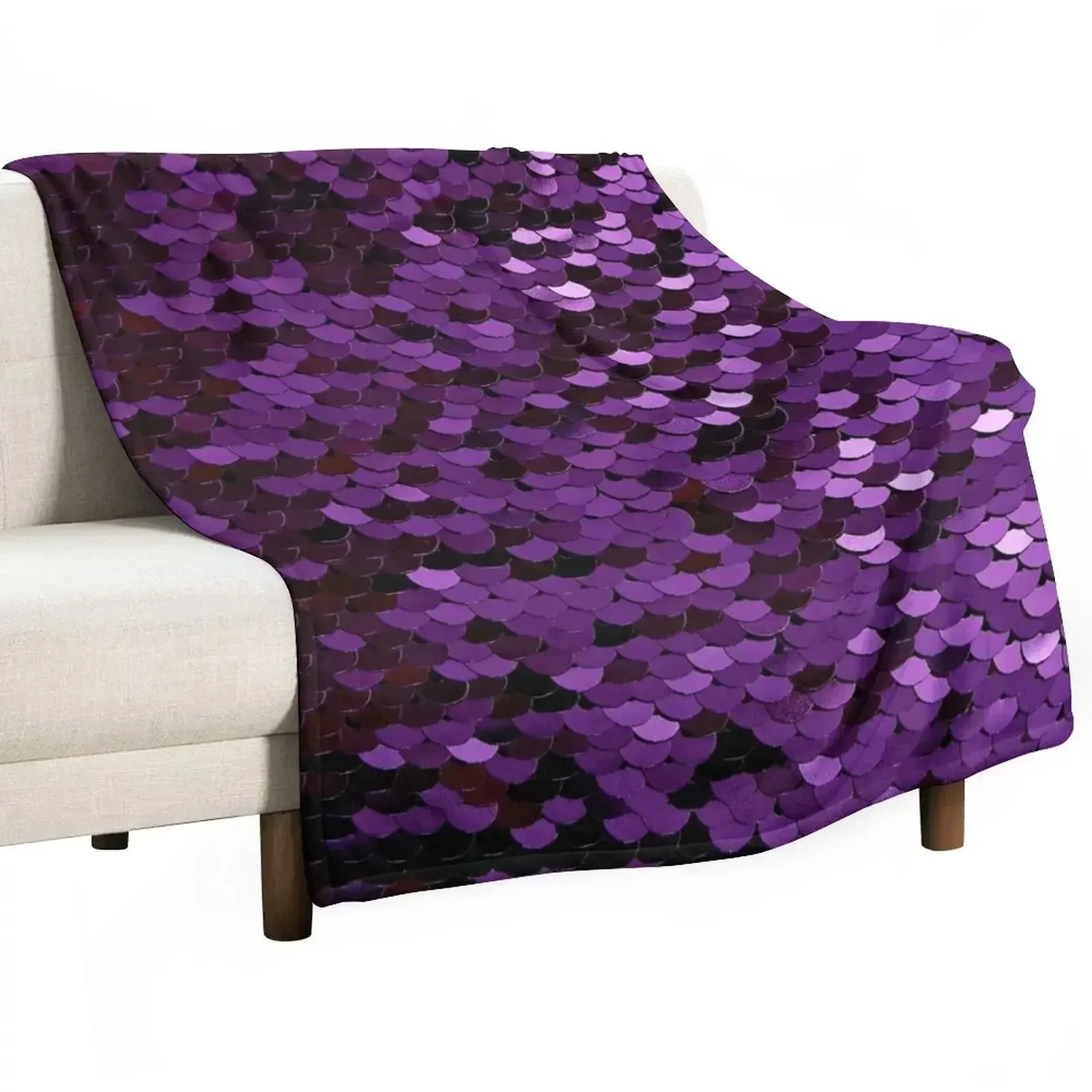 Purple Sequins Throw Blanket Baby Kid'S Soft Beautifuls Softest Flannel Fabric Blankets