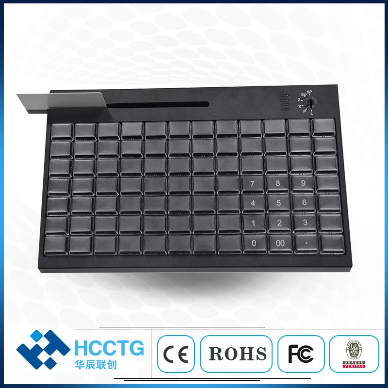 

Chip Magstripe Card Reader 84 Keys USB Window POS Programmable Keyboard For Computer POS systems