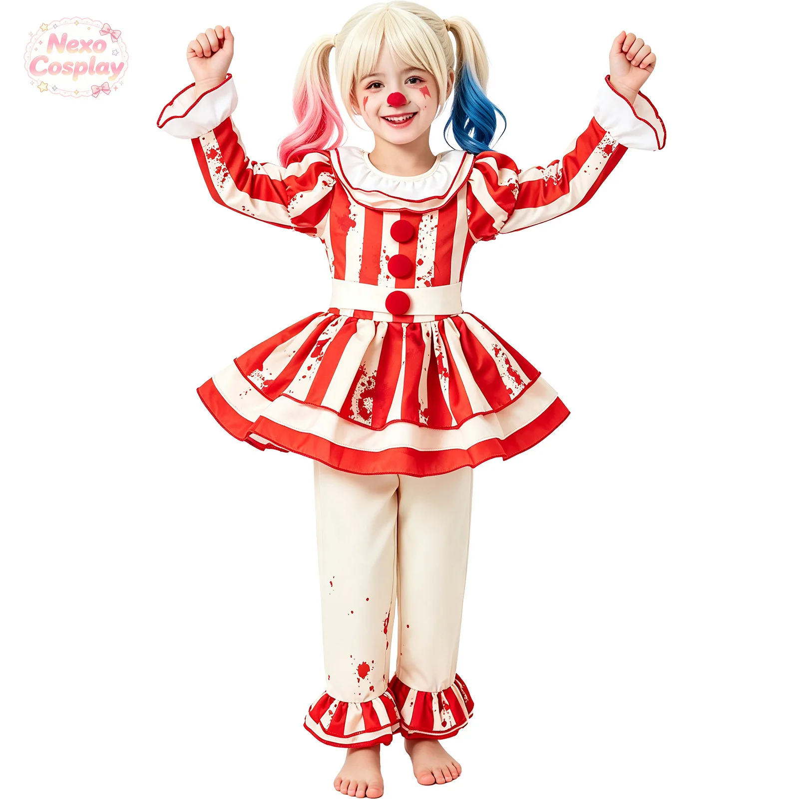 Kids Red White Striped Horror  - Halloween Costume Kids review and price