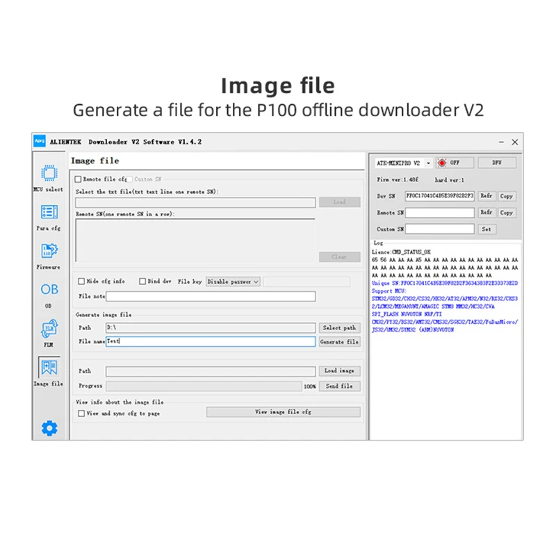 ALIENTEK MiNI-Pro Offline Downloader V2 Programmer Downloader STM32 STM8 MM32 Universal Burner Offline Programming