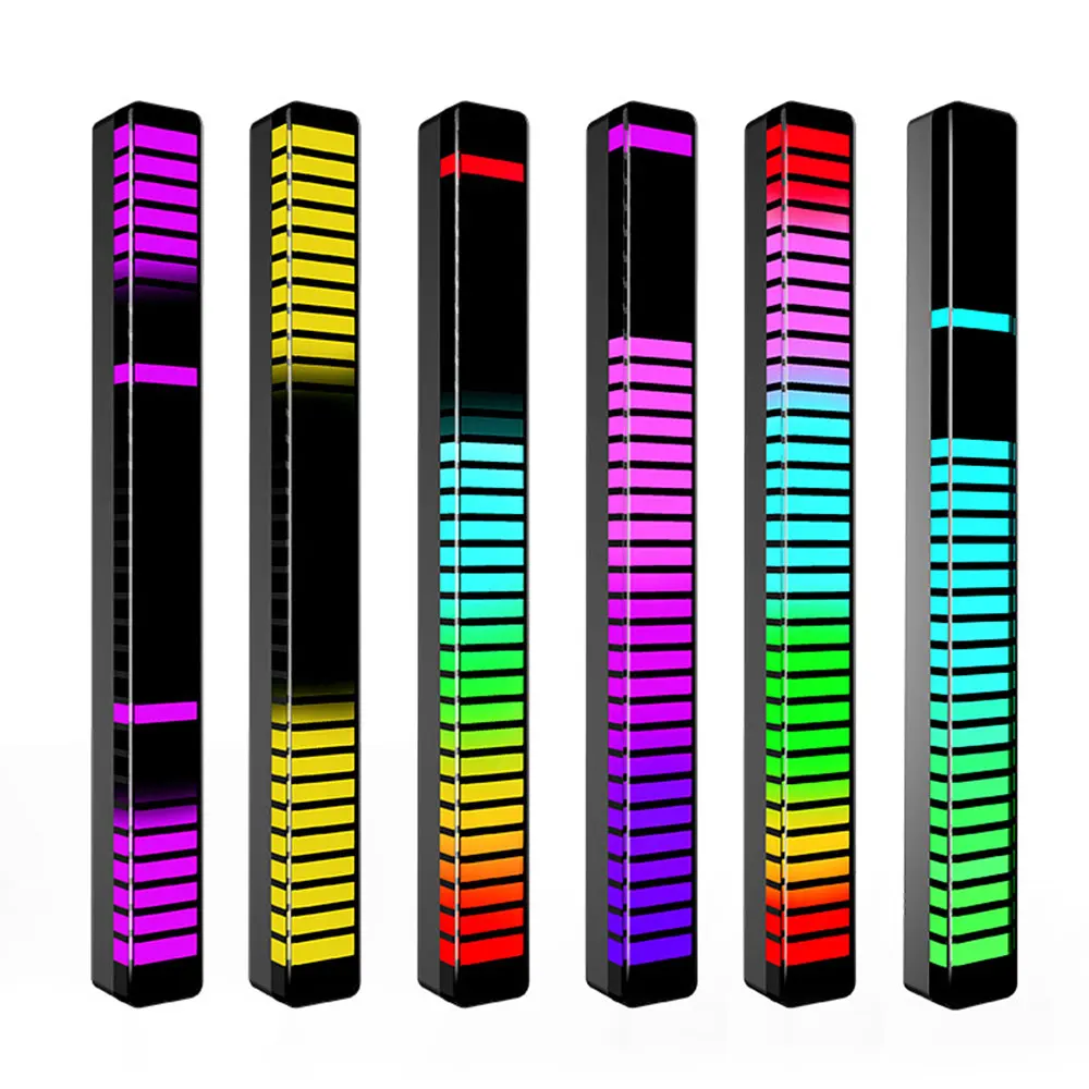 NEW LED Bar Lights Wireless Sound Activated RGB Light Music Pickup Voice Rhythm Recognition Ambient Lamp Aesthetic Room Decor