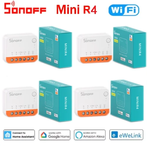 Sonoff Mini R4 interruptor inteligente Wifi extremo MINIR4 módulo de hogar inteligente interruptor DIY Control remoto Wi-Fi funciona con Alexa Google Home