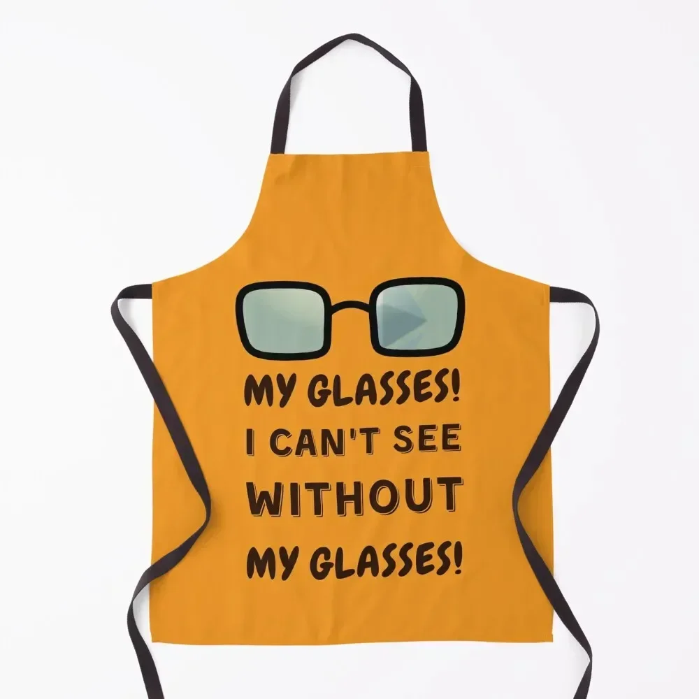 

My glasses! I can't see without my glasses! Apron Chef Uniform Women Ladies Women's Kitchen kitchen clothes for men Apron