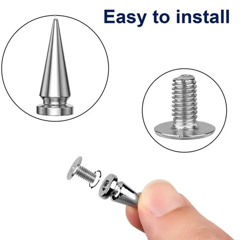BHBD-Metal Spikes 440PCS Screwback Studs Kit For DIY Clothes Shoes Leather Craft Garment Pet Collar Decoration- Punk Rivets Incl
