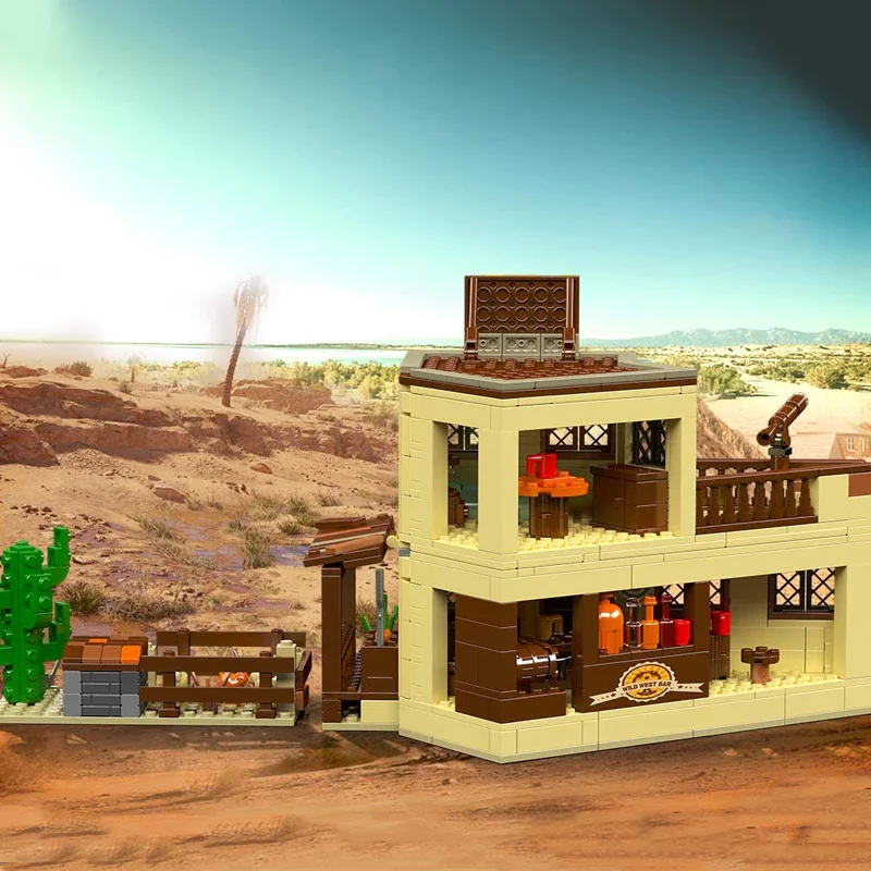 모듈식 건물 와일드 웨스트 살룸 몰드 킹 24072 바 선술집 모델, 빌딩 블록 브릭 퍼즐 장난감, 어린이 선물, 800PCs