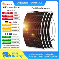 DOKIO 4PCS 100W solar panel 18V monocrystalline flexible panels suitable for camping, RV installation can charge 12V batteries