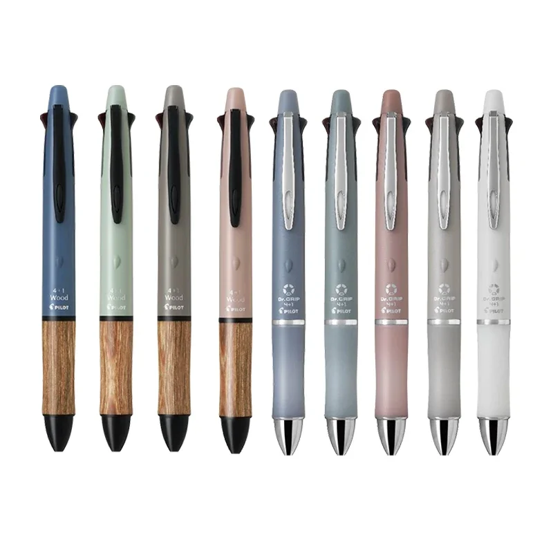 PILOT DR.GRIP 4+1 Długopis wielofunkcyjny i ołówek automatyczny 0,5 mm, wygodny drewniany uchwyt, płynne pisanie, tusz o niskiej lepkości do użytku biurowego i biznesowego — zdjęcie produktu 7