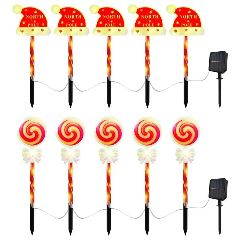 Christmas Solar Stake Lights Christmas Decor Auto On/Off Solar Yard Stake Lights Waterproof Pathway Stake Lights for Pathway