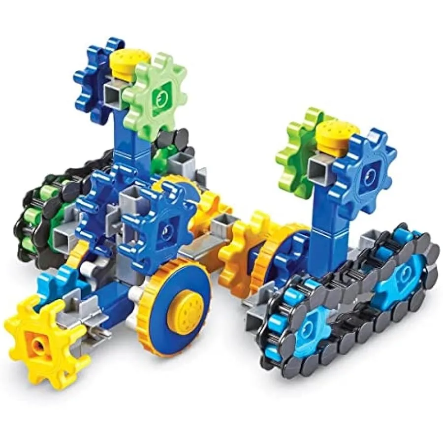 Learning Resources Gears! Gears! Gears! Treadmobiles Building Set STEM Toys Develops Early Engineering Skills 108 Pieces Ages 5