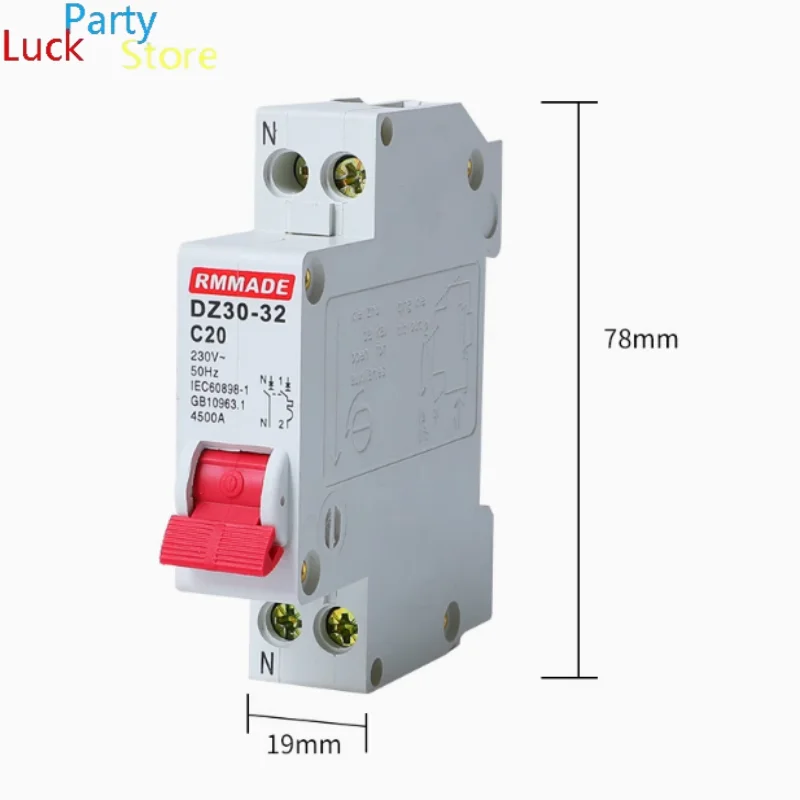 Air switch DZ30-32 1P+N 16A 20A 25A 32A household DPN overload short circuit protection switch