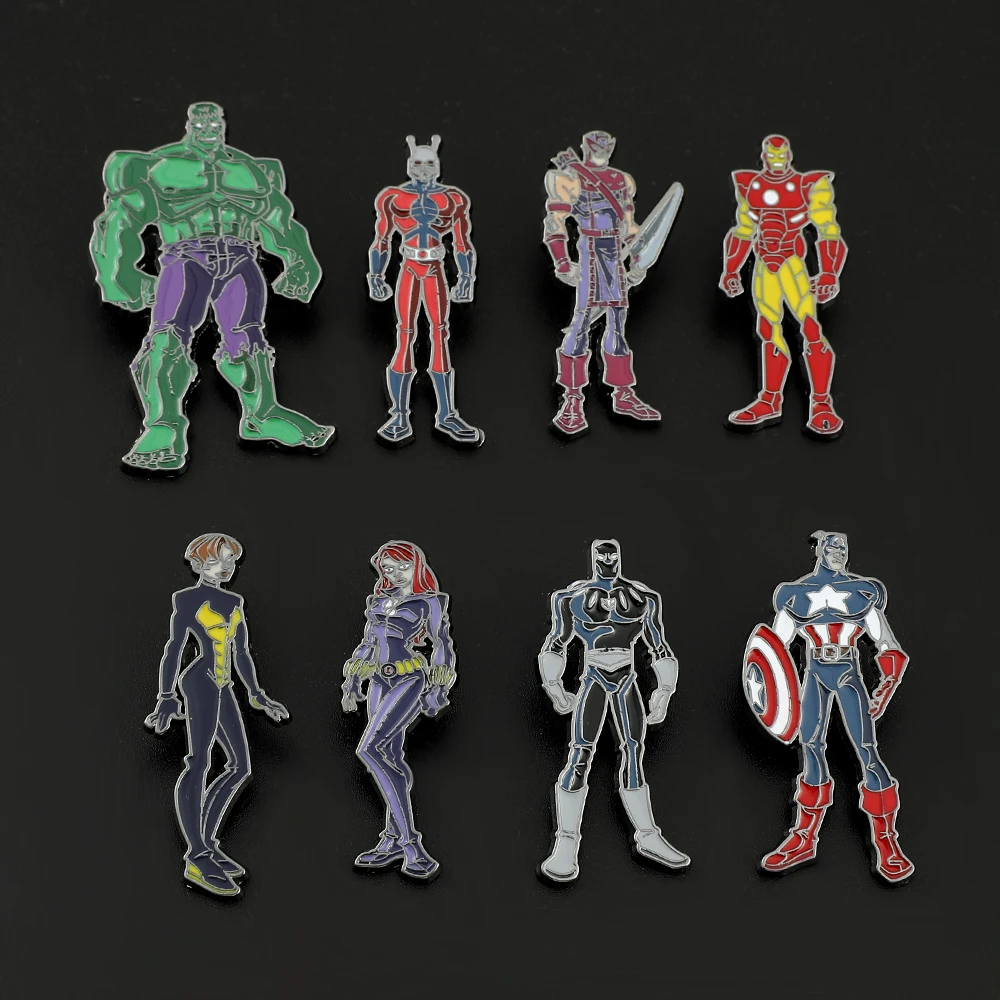 Marvel Hulk Lapel Pins for Men Comics Marvel Avengers Super Heroes Collect Brooch for Fans Gift Metal Enamel Badge for Pack