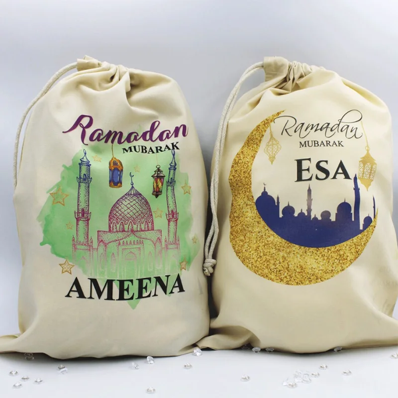 Personalised Custom name masjid eid Mubarak Gift bag Eid Al-Fitr Muslim Islamic Ramadan Kareem Decoration Family Kid present