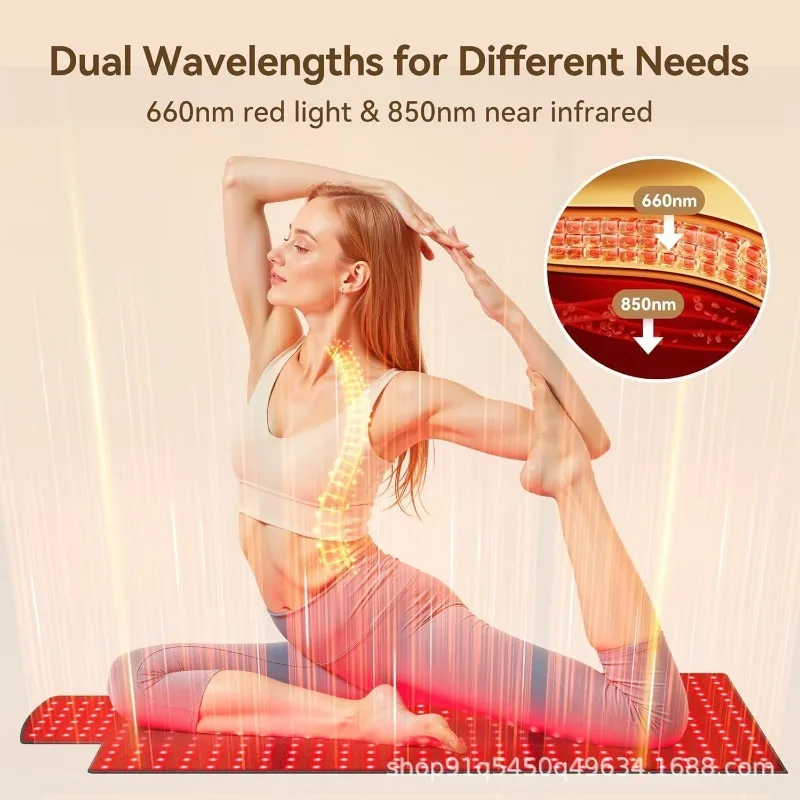 적외선 치료 패드 스킨케어 420PCS 3 in1 LED 원적외선 허리 등 어깨 근육통 요가 매트 완화 및 휴식