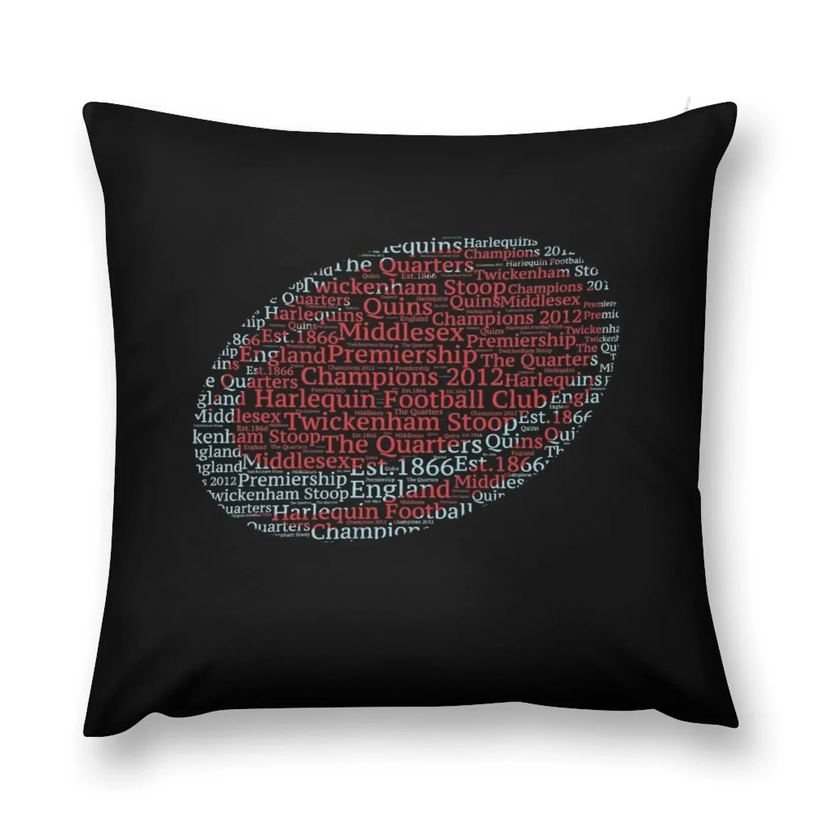 Harlequins English Rugby Union Gift Quins Fan Word Art Ball Throw Pillow Sofa Cushions Cover christmas ornaments 2025 pillow