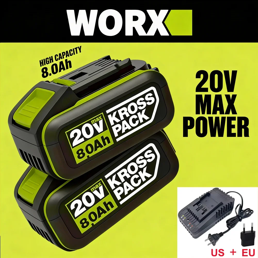 

20V 8.0Ah Lithium Battery Replacement for WORX WA3551 WA3551.1 WA3553 WA3641 WX373 High Capacity Power Tool Battery