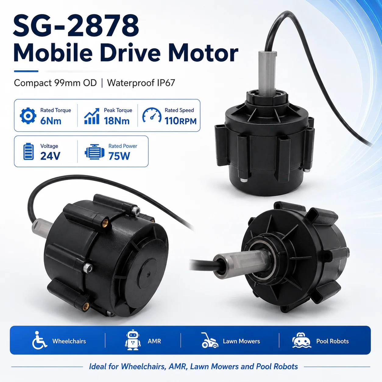 Factory Direct Hub Gear Motor Integrated Drive Wheel Solution With IP67 Waterproof Custom Development OEM/ODM Service