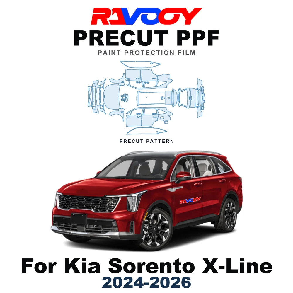 Precut PPF For Kia Sorento X-Line 2024-2026 8.5mil TPU Paint Protection Film Hood Bonnet Bumper Headlight Self-Healing Clear Kit