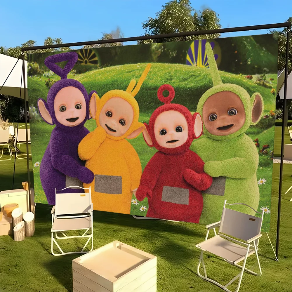 Funny-T-Teletubbies Cartoon Vlag College Slaapkamer Woonkamer Thuis Dorm Decor Grappig Tapijt Garage Bar Muur Club Banner