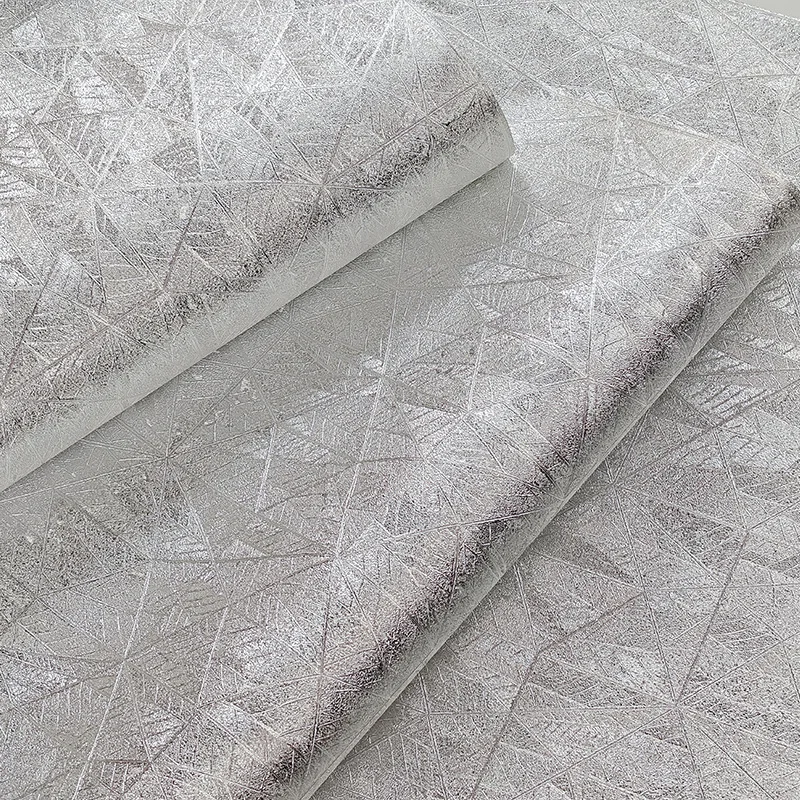 Silver 3D Simple Wallpaper Living Room Dining Room Bar Hotel Gold Triangle Embossed Gold Foil Wallpaper Papel De Parede Обои