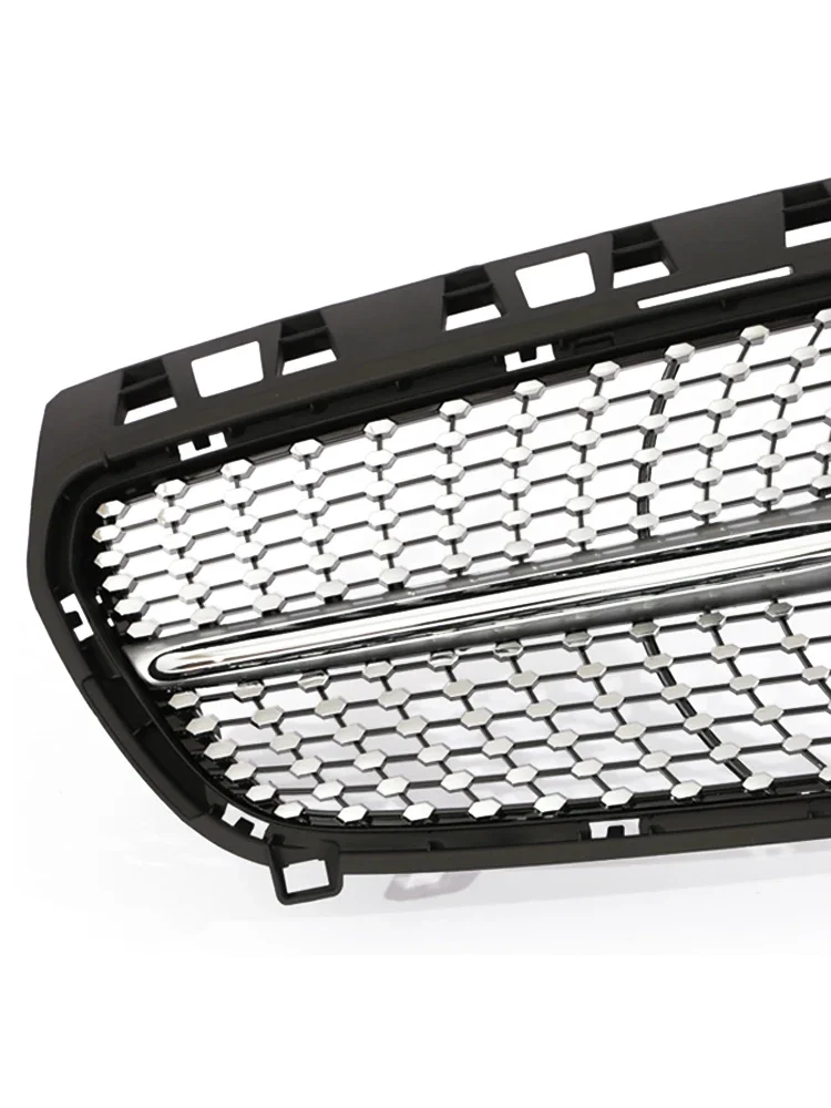 A35 A45 Front Bumper Radiator Diamonds GT AMG Grille For Mercedes Benz A Class W176 A35 A180 A200 A250 2016-2018 Black Silver