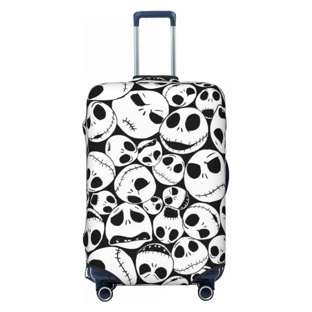 

Halloween Skeleton Skellingtons Pattern Travel Luggage Cover Elastic Christmas Nightmare Suitcase Cover Protector Fit 18-32 Inch