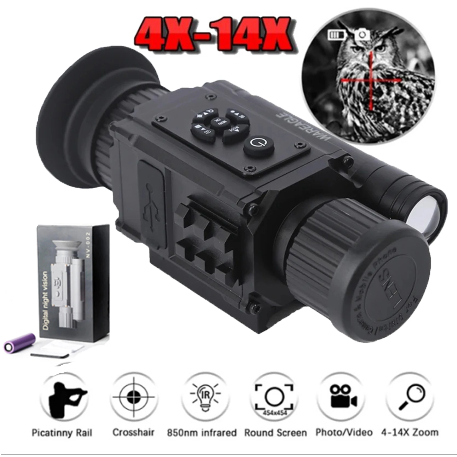 

Digital Night Vision 1080P Video Camera Infrared Monocular Multiple Image Mode Crosshair Hunting Night Sight Scope Telescope