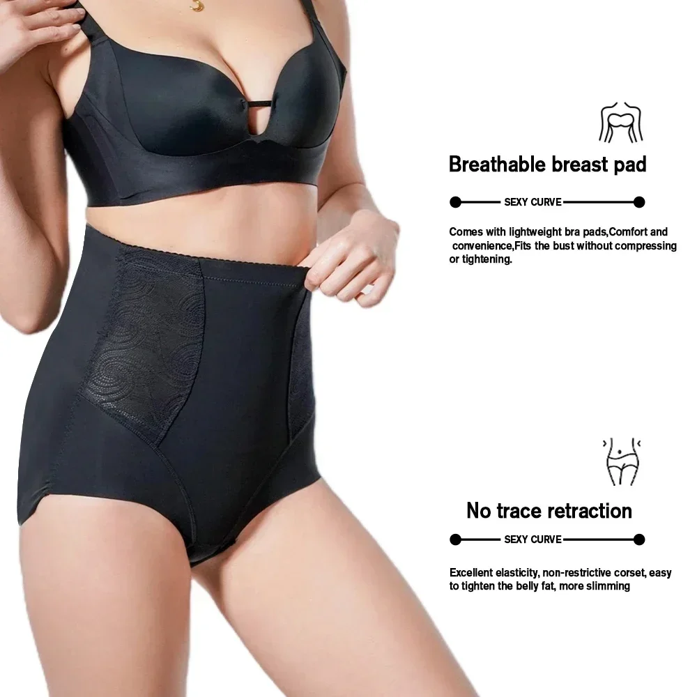 1PC High Waisted Shapewear Panties Postpartum Hip Lifting Body Shaper Slimming Waist Trainer Breathable Plus Size Briefs 40-75KG