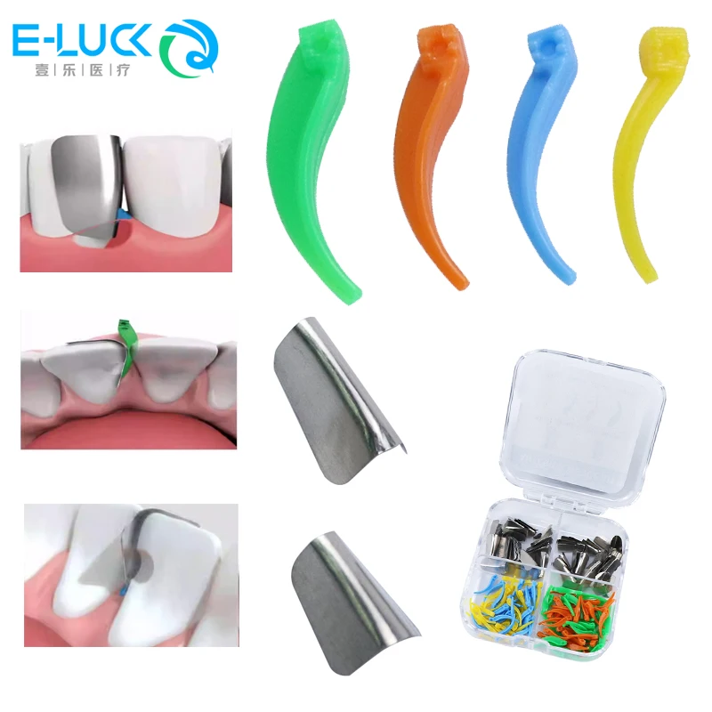 

Dental Composite Wedges Dental Anterior Matrix Kit Interdental Adaptive Wedge Autoclavable Dentistry Teeth Gap Therapy 200pcs