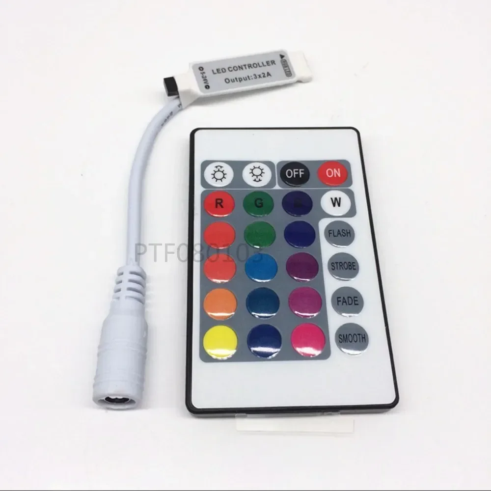 DC12V Mini 24key Remote Controller IR RGB RGBW Led Strip DC 12 V 24 Key Controller For SMD 3528 5050 5630 3014 LED Strip Lights