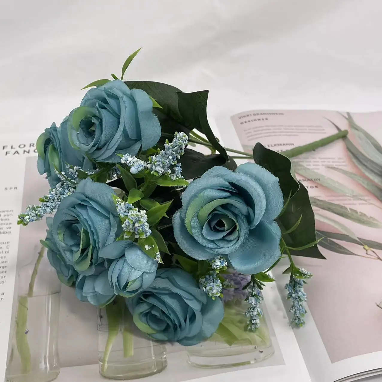 Künstliche Pfingstrose, rosa Rosen, Blumenstrauß, Seidenblumen für Hochzeit, Schreibtisch, Zimmer, Party, Blumenstrauß, gefälschte Blumenarrangements, Heimdekoration – Detail 11