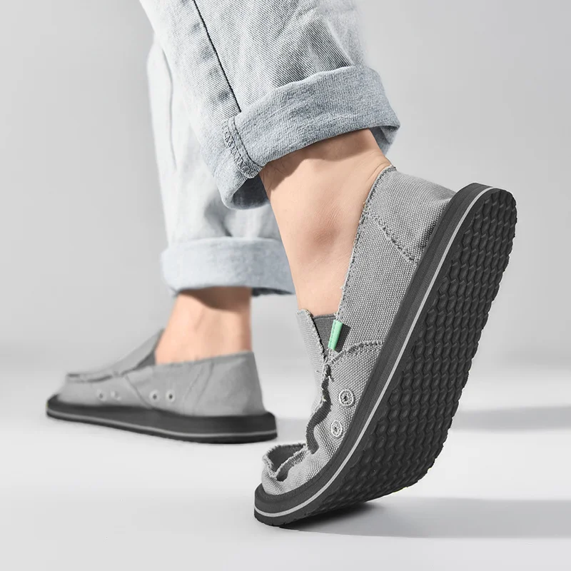 Neue, leichte, handgefertigte Canvas-Freizeitschuhe für Herren, modisches Design, Sneaker, Herren-Slipper, atmungsaktive, flache Schuhe mit niedrigem Schaft, weiche Fahrschuhe. – Detail 19