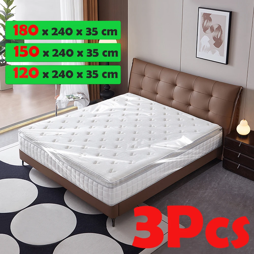 3Pcs Matratze Verpackung Tasche Wasserdichte Kunststoff Umzug Liefert König Matratze Schutz Abdeckung Staubdicht Feuchtigkeit-beweis Lagerung