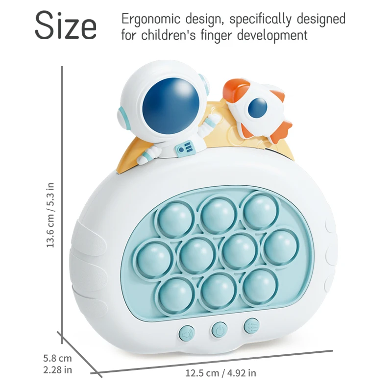 Machine de jeu à pousser rapide pour garçons et filles, jouet de presse en silicone, jouet de fête pour enfants, son électronique, souris au sol du bout des doigts