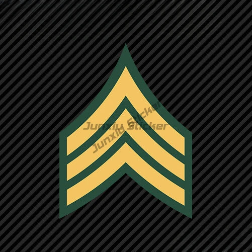 

Army Rank Sergeant Die Cut Decal Self Adhesive Vinyl insignia emblem SGT Window Truck Camper Guitar Car Body Refrigerator Wall