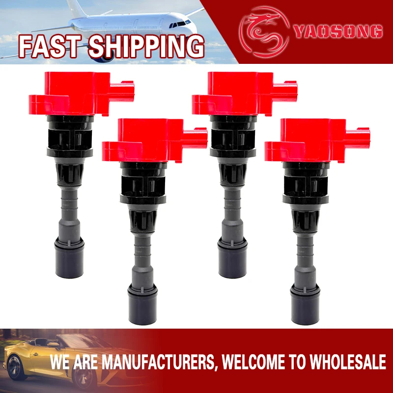 

4X HIGH ENERGY IGNITION COIL For Mazda 5 2.3L 6 MX-5 1.8 2002-2013 LFB618100A LFB618100B LFB618100C LFB618100 099700-0982 UF541