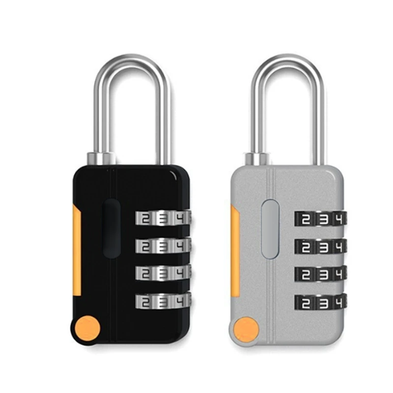 2 Piece Combination Padlock Small Black&Silver For School Gym Locker, Gate, Shed, 4 Digit Code Security Locks