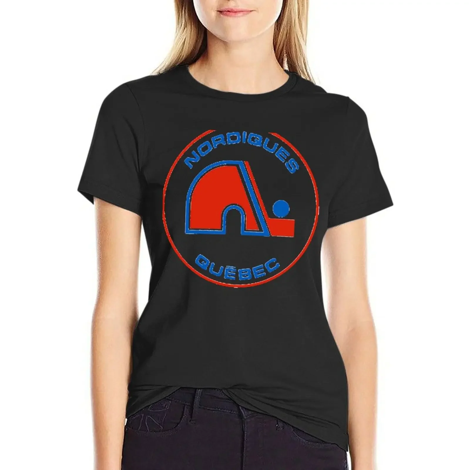 

Vintage Quebec Hockey - Retro Nordiques T-Shirt Short sleeve tee heavyweights vintage t-shirts for Women graphic tees funny