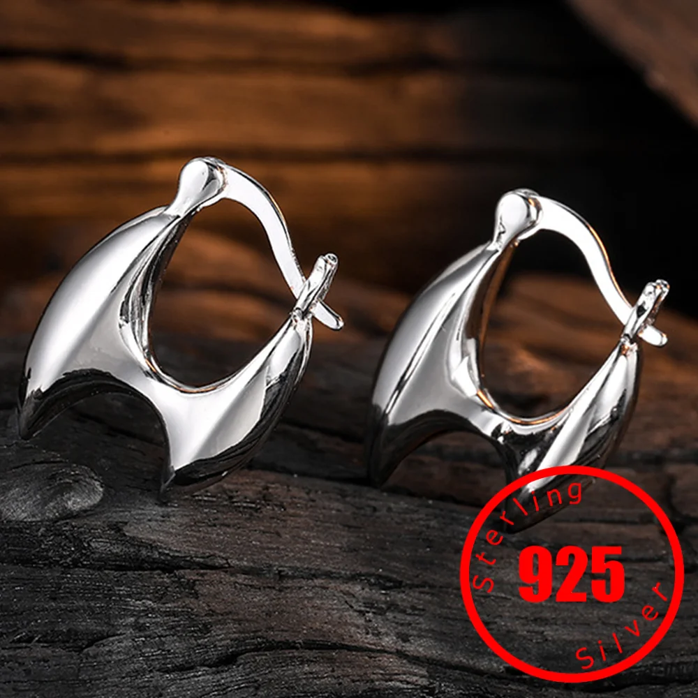 

Trendy Geometric U-shaped Hollow Metal Earrings Stamp 925 Sterling Silver Minimalist Thick Hoop Earring Women Fashion Jewelry