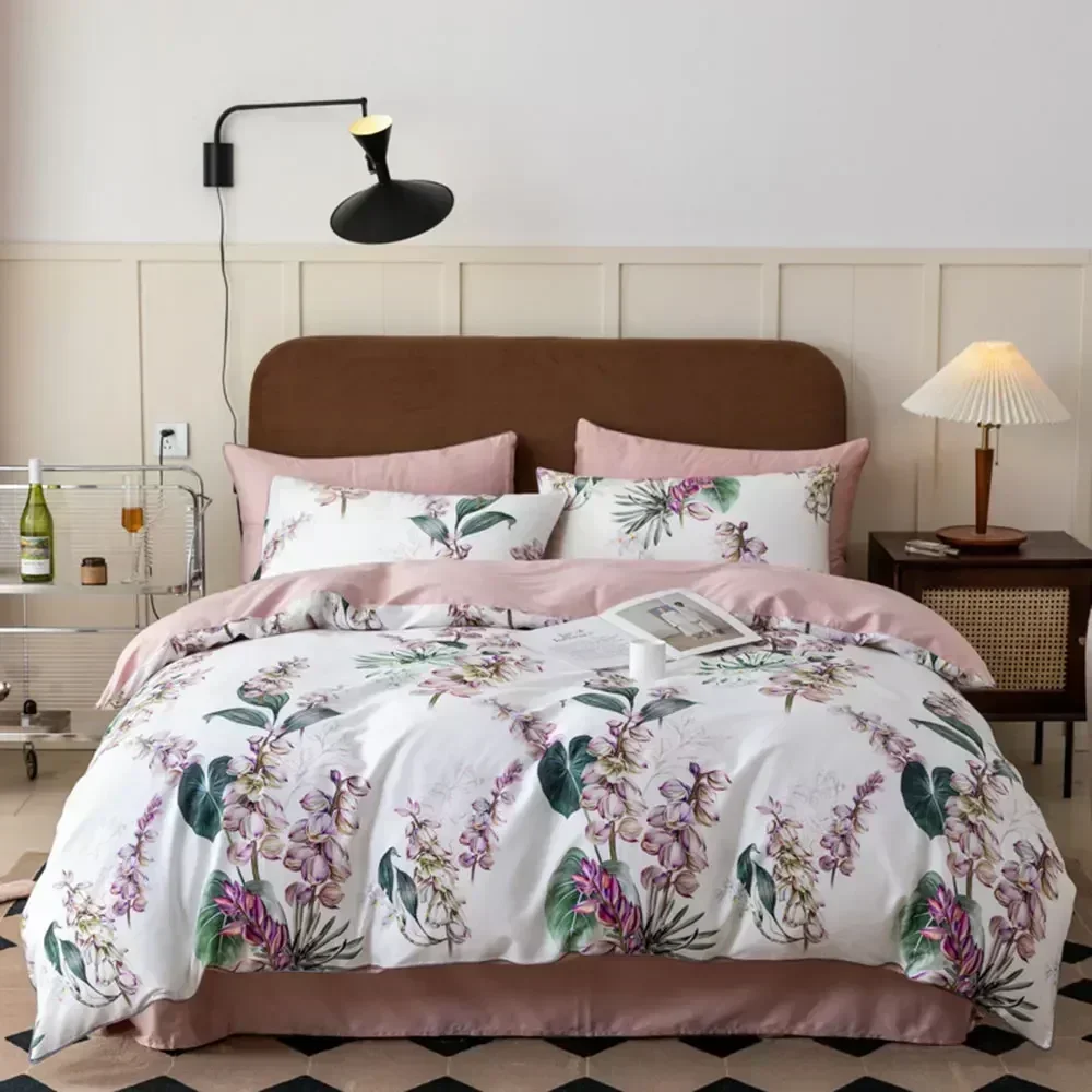 

Svetanya Floral print 100 Egyptian Cotton Bedding Set Bed Linen King Queen Europe Double Size Underwear